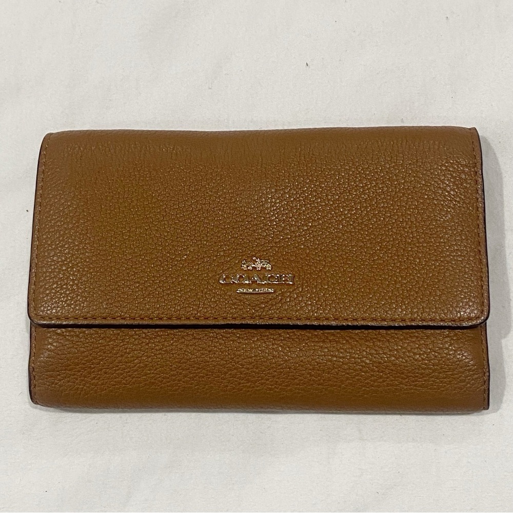 COACH Trifold Leather Wallet Purse